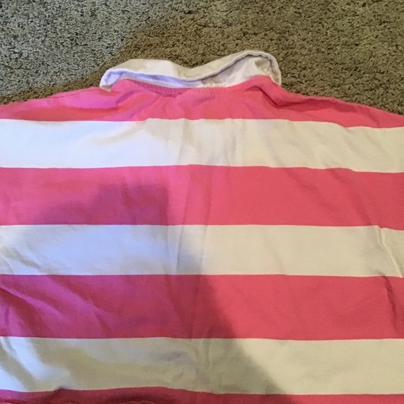 Pink and white striped cropped polo - Picture 2 of 3